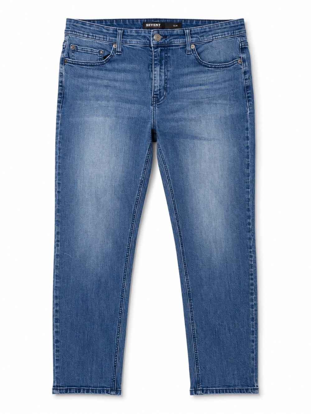 SEVEN7 Slim Jeans W36 L30 Medium Wash Indigo Blue Denim